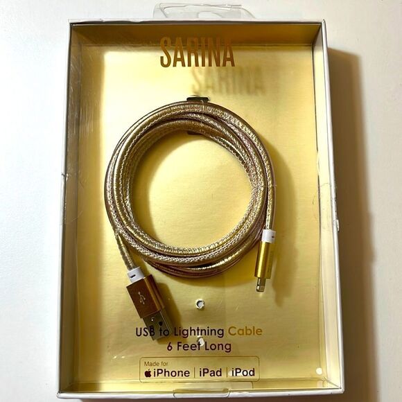 Sarina usb to Lightning cable 6 feet long New - Picture 1 of 3